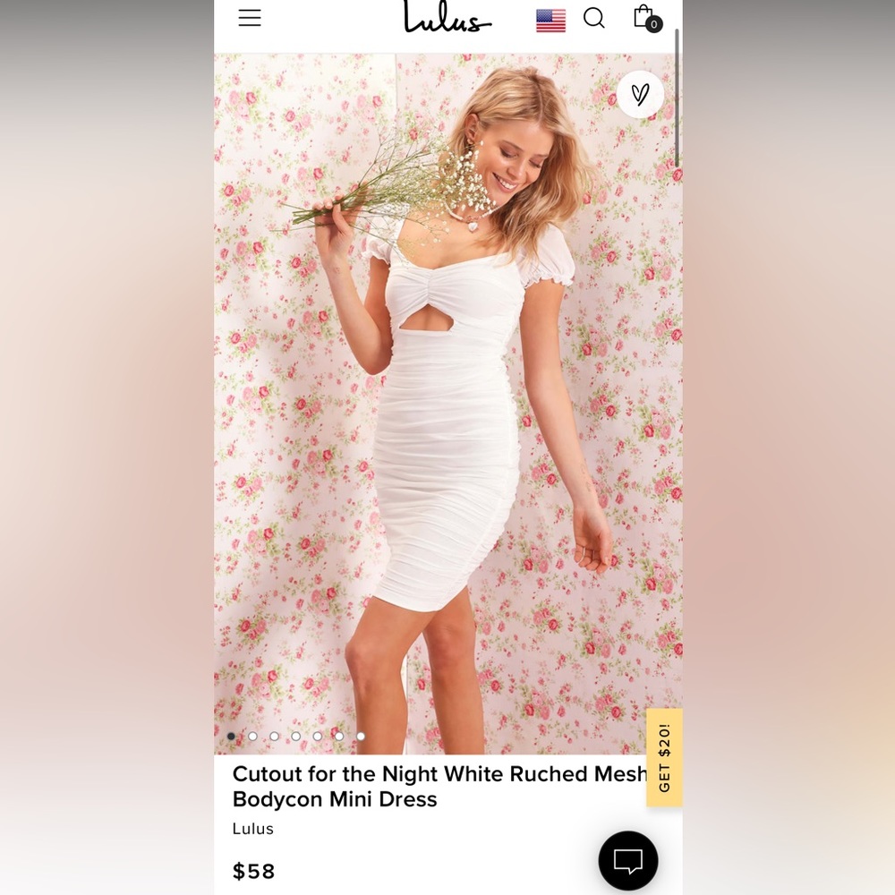 Cutout White Ruched Mesh Bodycon Mini Dress